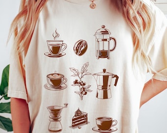 Retro Comfort Coffee T-shirt, Coffee Lover Shirt, Inspirational Women Sweatshirt, Coffee Addicted Gift, Trendy Mom Outfit, Funny Coffee Tee