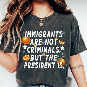 Immigrants Are Not Criminals The President Is Tshirt, Trump Hater Shirt, Sarcastic Immigrant Gift, Political Activist Shirt, Anti Racism Tee