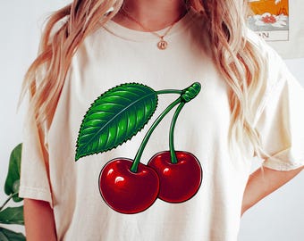 Retro Cherry Graphic Tee: Comfort Fit Summer Outfit