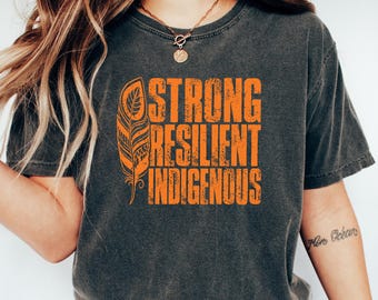 Maglietta indigena forte e resiliente, maglietta per la giornata dei popoli indigeni, maglietta indigena istruita, felpa indigena emancipata, regalo indigeno