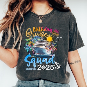 Personalized Birthday Cruise Squad Shirt, 50th Birthday Trip Shirt, Family Matching Birthday Cruise T-Shirt, Birthday Holiday Gift