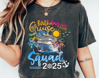 Personalized Birthday Cruise Squad Shirt, 50th Birthday Trip Shirt, Family Matching Birthday Cruise T-Shirt, Birthday Holiday Gift