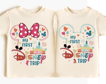 Min första Disneyresa 2026 småbarnströja, Disney barntröja, Första Disneyresan barnoutfit, Disney matchande familjetröjor, Mimmi Musse topp
