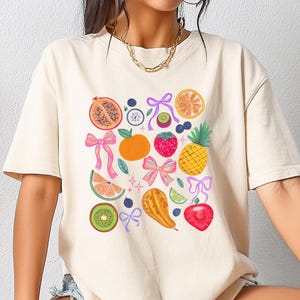 Cute Fruit T-shirt, Retro Comfort Cottagecore Strawberry Shirt, Lemon Citrus Tshirt, Summer Vibes Gift, Tropical Summer Vacation Shirt