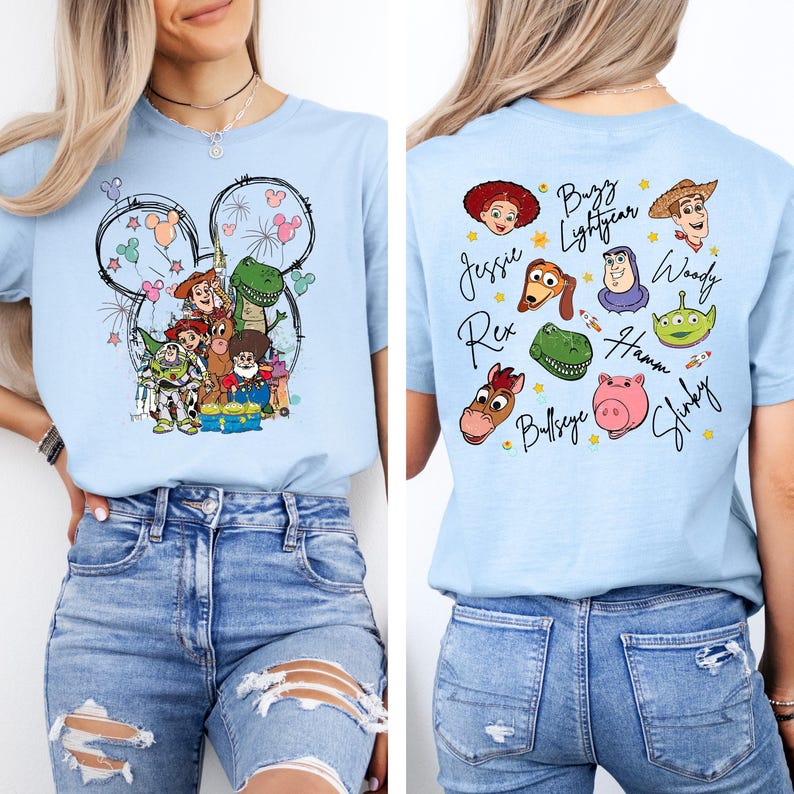 Disney Toy Story-tröja, Woody Jessie Buzz Lightyear signaturtröja, Disneyland-tröja med familjeresa 2026, Disney barntröja, semesteroutfit bild 1
