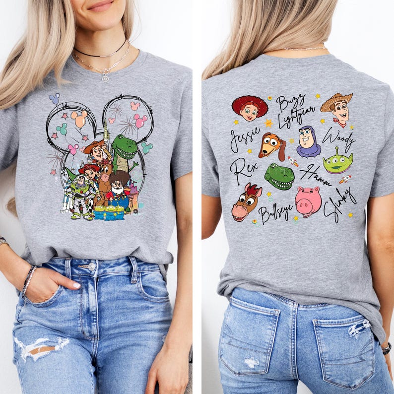 Disney Toy Story-tröja, Woody Jessie Buzz Lightyear signaturtröja, Disneyland-tröja med familjeresa 2026, Disney barntröja, semesteroutfit bild 3