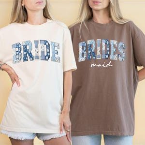 Camisetas Comfort Colors para damas de honor, camisetas a juego para la novia y las damas de honor, camiseta para la despedida de soltera, top para la dama de honor, conjunto para la fiesta de bodas. imagen 5