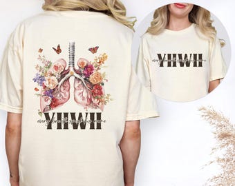Camiseta Cristã YHWH Lungs, Camiseta "Cada Respiração Pronuncia Seu Nome", Moletom com Versículo Bíblico, Camiseta Cristã YHWH, Presente Religioso, Camiseta da Igreja da Fé