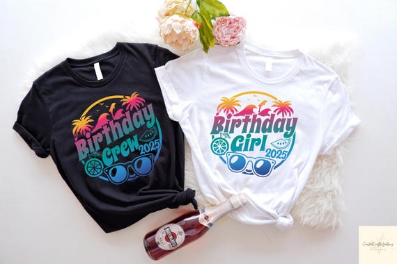 Birthday Girl Crew 2025 Shirt, Beach Birthday Party Gift, Girls Trip Birthday Shirts, Birthday Gang Tee, Birthday Trip, Birthday Party Shirt
