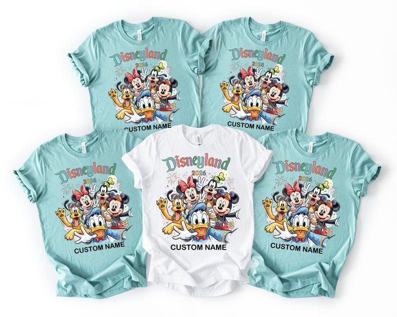 Disneyland 2026 personlig skjorta, Disneyland t-shirts, Disney semester t-shirts, Disney parkläder, Disney kläder, Disney 2026 familjetoppar bild 1