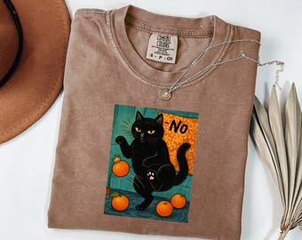 Comfort Colors® No Kings In America Black Cat-shirt, Cat Against Kings-T-shirt, No Kings-T-shirt, politieke meme-trui, patriottisch feministisch cadeau