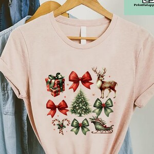 Christmas Coquette Bow Shirt, Vintage Xmas Tee