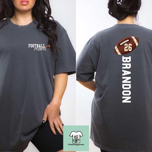 Comfort Colors® Football Mom Shirt, Custom Football Jersey Number and Name, Mom Football T-Shirt, Football Mama Tee, Game Day Gift For Mom