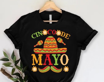 Chemise Cinco De Mayo, t-shirt Fiesta mexicain, t-shirt moustache sombrero, haut Fiesta Squad