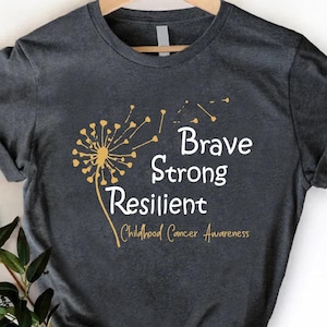 Childhood Cancer Awareness T-Shirt: Gold Ribbon Dandelion Tee