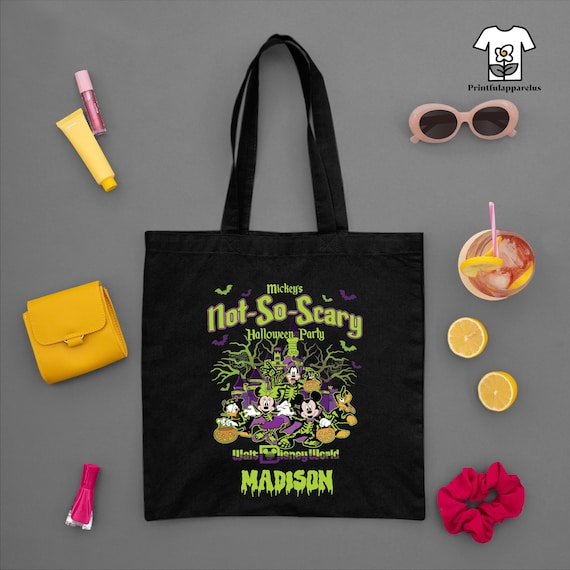 Custom Mickey and Friends Halloween Tote Bag,Mickey's Not So Scary Tote Bag,Disney Halloween Tote Bag,Trick or Treat Bag,Spooky Season Tote