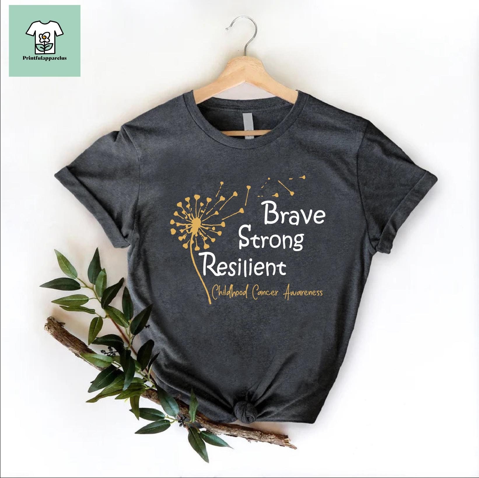 Childhood Cancer Awareness T-Shirt: Gold Ribbon Dandelion Tee