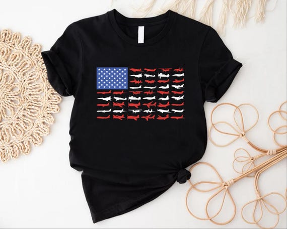 American Flag Airplanes Shirt: Patriotic Aviation Gift