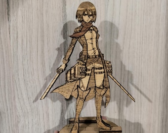 Mikasa houten figuur | Aanval op Titaan | anime-decoratie | Lasergesneden