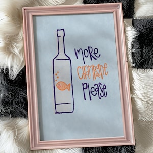 Drink like a CHAMPAGNE Fish Wall Art Print Trendy Cute Girly Fun Living Room Kitchen Bedroom Maximalist Cocktail Bar Cart Printable Cheers