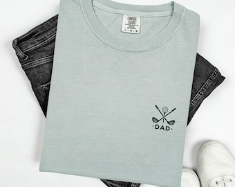 Dad Golf T-Shirt - Crossed Golf Clubs & Ball Logo, Perfect Gift for Golfing Dads, Great for Birthdays, Father&#39;s Day, and Casual Wear
