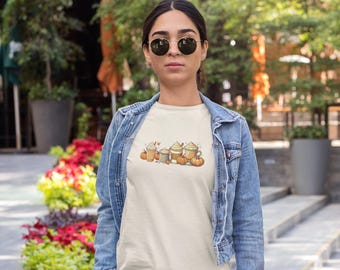 Pumpkin Spice Coffee T-Shirt - Fall Vibes with Cozy Drink Designs, Perfect for Autumn Lovers, Cute & Comfortable Seasonal Apparel