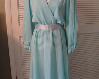 teal flowy dress