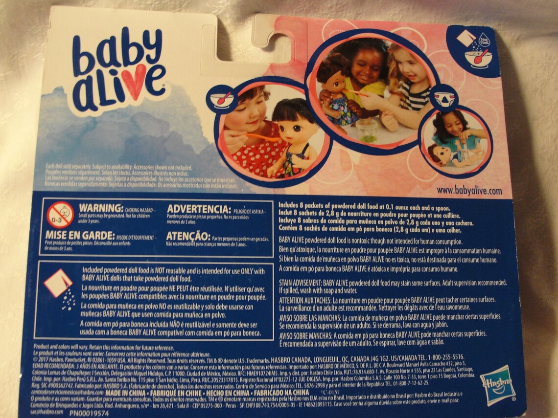 Two packages of Baby Alive food for doll Etsy