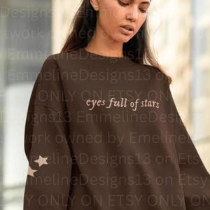 Sudadera de cuello redondo Cowboy Like Me, ojos llenos de estrellas, sudadera minimalista, merchandising sutil de Taylor, regalo para fans de Swift, sudadera Cowboy Love, detalle de estrella