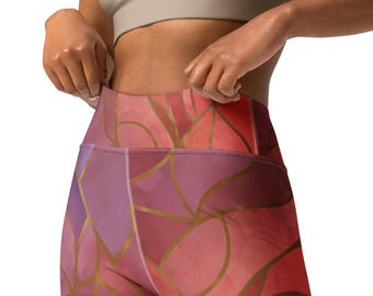 Stained Glass Yoga Leggings – Subtle Taylor Merch, High Waist Workout Pants, Colorful Abstract Activewear for Women, Artistic Fitness Tights