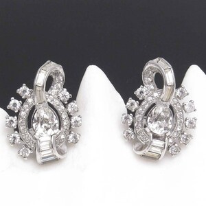 Rhinestone Earrings Vintage Jewelry Deco Style