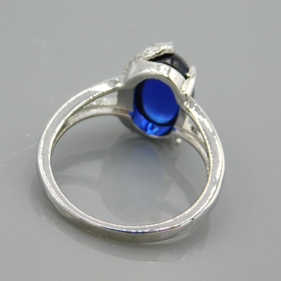 Vintage Sterling Ring, Unique Sterling Ring, Blue… - image 4