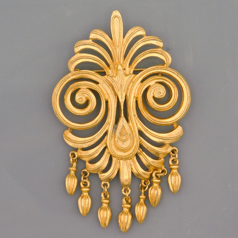 Big Vendome Brooch Ornate Fringed Brooch Vintage Vendome Etsy
