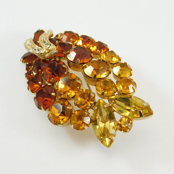 Rhinestone Brooch Vintage Jewelry Unique Brooch - image 2