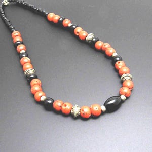 Vintage Bead Necklace, Boho Jewelry, Mid-Century, Etruscan Beads image 2