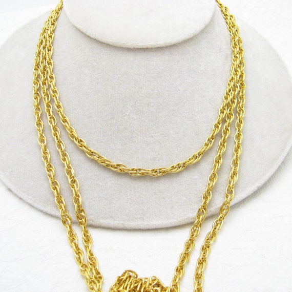 Long Chain Multi Strand Necklace Trifari Jewelry - image 1