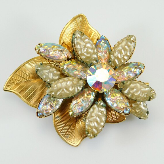 Vintage Flower Brooch, Celebrity Jewelry, Large F… - image 4