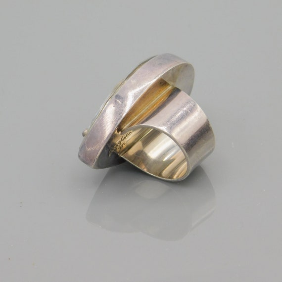 Big Sterling Floral Statement Ring - image 6