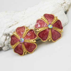 Jay Strongwater Flower Earrings, Clip On