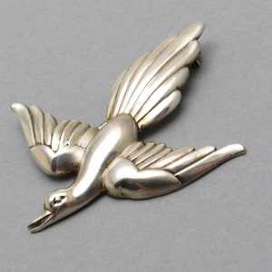 Forstner Small Bird Brooch, Sterling Bird Brooch, Flying Bird, Forties Jewelry