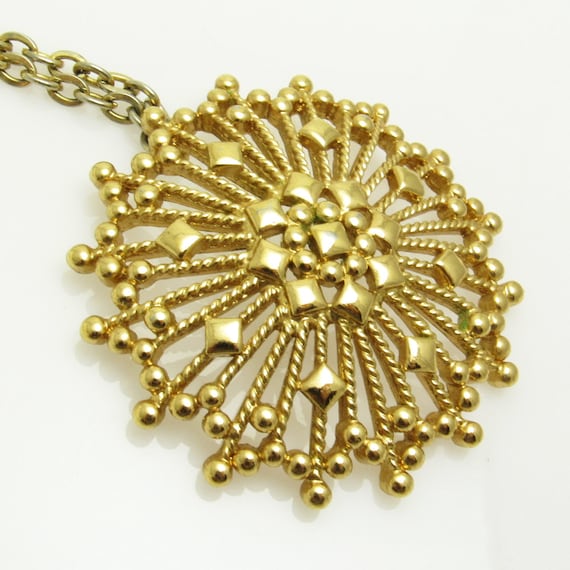 Large Atomic Pendant Necklace Long Vintage Monet Jewelry - Monet Jewelry Pendants