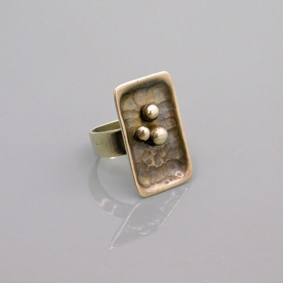 Sterling Modernist Ring, Lynn Heins Sterling Ring,