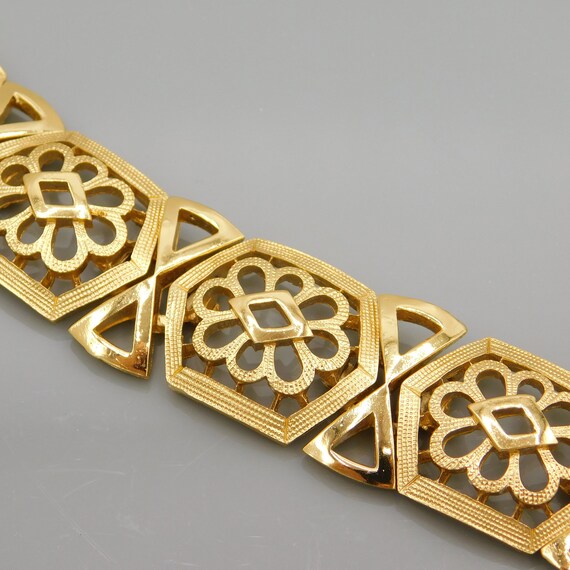 Wide Trifari Bracelet, Trifari Link Bracelet, Geom