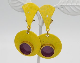 Retro Modern Yellow Plastic Earrings Stock Photo by ©brookefuller 4308124