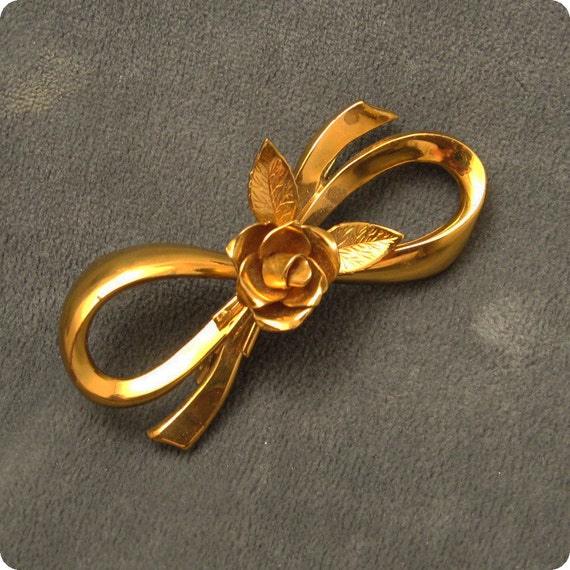 Large Coro Bow Brooch, Vintage Coro Jewelry,  Cor… - image 3