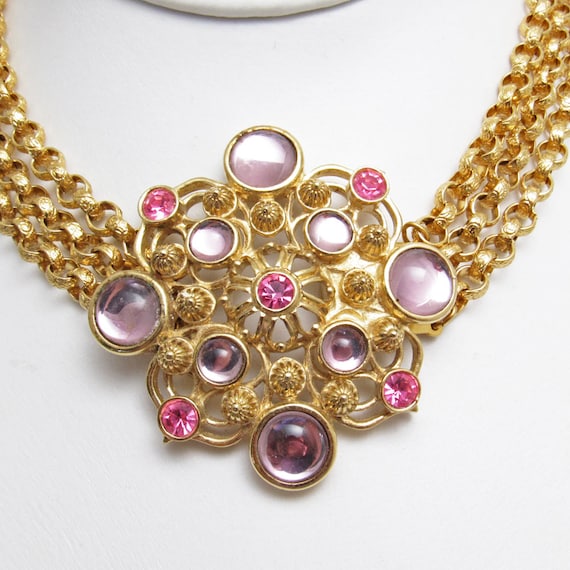 Rhinestone Pendant Necklace Jose Barrera Avon Vintage Jewelry