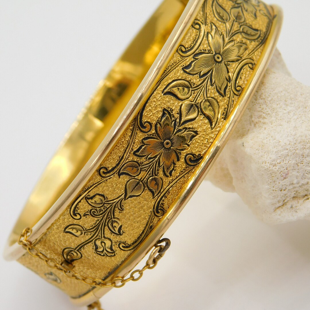 Vintage Gold Filled Bangle Hinged Bangle Bracelet Antique Etsy