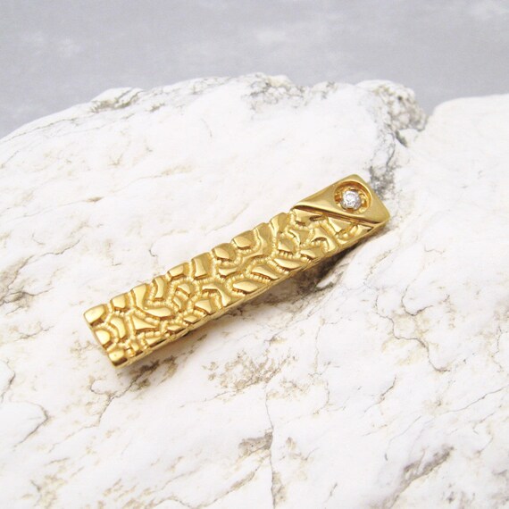 Vintage Nugget Tie Clip, Rhinestone Tie Clip - image 4