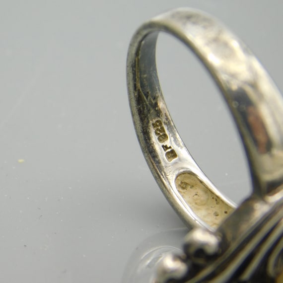 Long Sterling Pearl Ring, Statement Ring - image 8