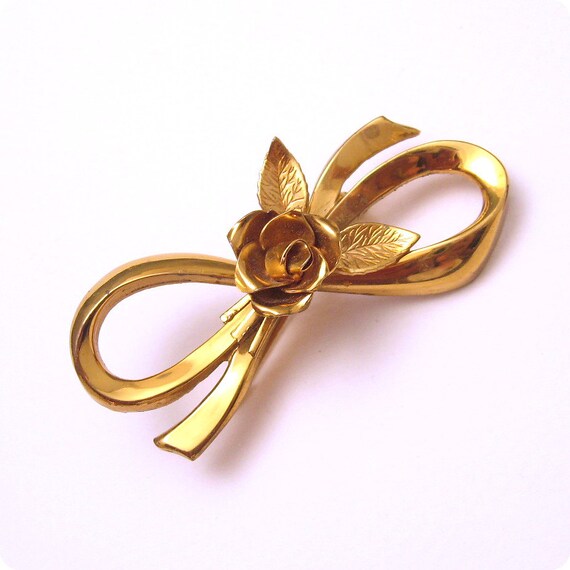 Large Coro Bow Brooch, Vintage Coro Jewelry,  Cor… - image 5